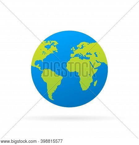 Vector Planet Earth Icon. Flat Planet Earth Icon.