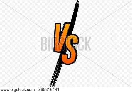Versus Logo Vs Letters For Sports And Fight Competition. Battle Versus Match, Game Concept Competiti