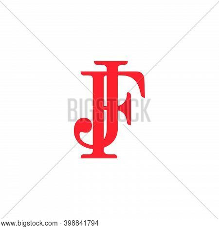 Letter Jf Simple Geometric Flat Logo Vector