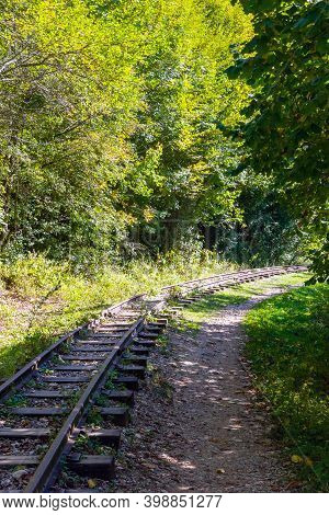 Old Narrow Gauge Railway. A Canyon Guamka, Path From Mezmay To Guamka. Russia, Krasnodar Region.