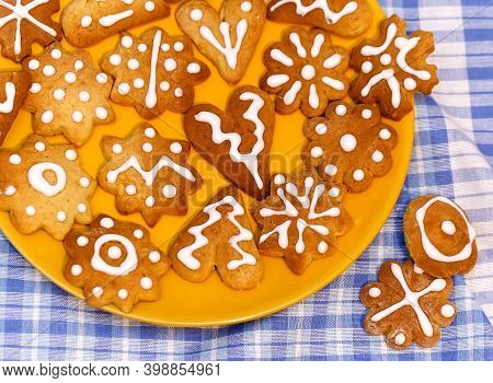 Gingerbread Cookies For Christmas Holiday. Holiday Concept