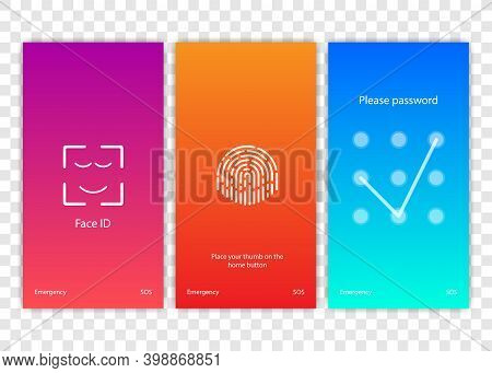 Screen Lock. Pinterface For Lock Screen Or Enter Password Pages. Vector Illustration.