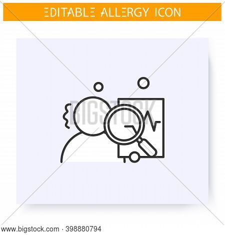Allergy Diagnostics Line Icon.allergy Symptoms Treatment.medical Aid And Health Care.peels, Drops. I