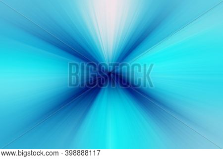 Abstract Light Blue, White Zoom Effect Background. Digitally Generated Image. Rays Of  Light Blue,wh