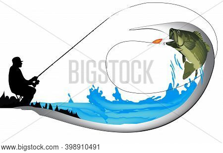 Black Bass Spinning Sport Fishing Sticker Black Bass Spinning Sport Fishing Sticker