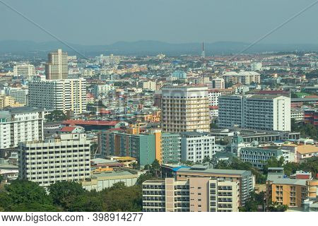 Cityscape Image Of Pattaya City From Pratumnak Hill Viewpoint, Chonburi, Thailand.