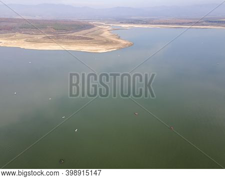 Aerial View Of Pyasachnik (sandstone) Reservoir, Sredna Gora Mountain, Plovdiv Region, Bulgaria