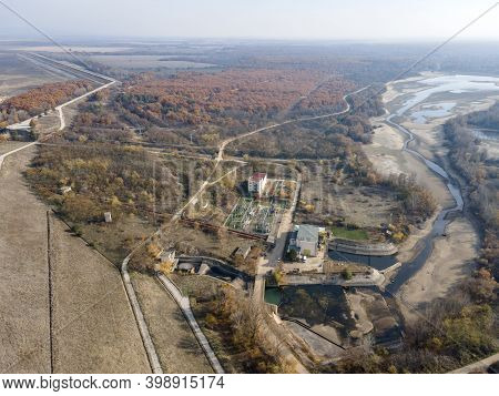 Aerial View Of Pyasachnik (sandstone) Reservoir, Sredna Gora Mountain, Plovdiv Region, Bulgaria