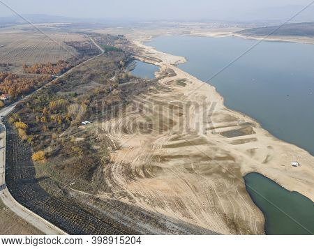 Aerial View Of Pyasachnik (sandstone) Reservoir, Sredna Gora Mountain, Plovdiv Region, Bulgaria