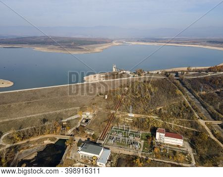Aerial View Of Pyasachnik (sandstone) Reservoir, Sredna Gora Mountain, Plovdiv Region, Bulgaria