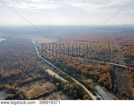 Aerial View Of Pyasachnik (sandstone) Reservoir, Sredna Gora Mountain, Plovdiv Region, Bulgaria