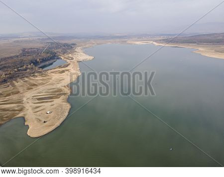 Aerial View Of Pyasachnik (sandstone) Reservoir, Sredna Gora Mountain, Plovdiv Region, Bulgaria