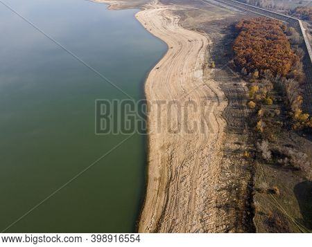 Aerial View Of Pyasachnik (sandstone) Reservoir, Sredna Gora Mountain, Plovdiv Region, Bulgaria