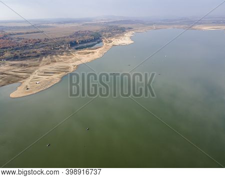 Aerial View Of Pyasachnik (sandstone) Reservoir, Sredna Gora Mountain, Plovdiv Region, Bulgaria