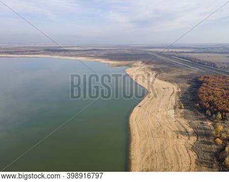 Aerial View Of Pyasachnik (sandstone) Reservoir, Sredna Gora Mountain, Plovdiv Region, Bulgaria
