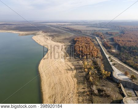 Aerial View Of Pyasachnik (sandstone) Reservoir, Sredna Gora Mountain, Plovdiv Region, Bulgaria