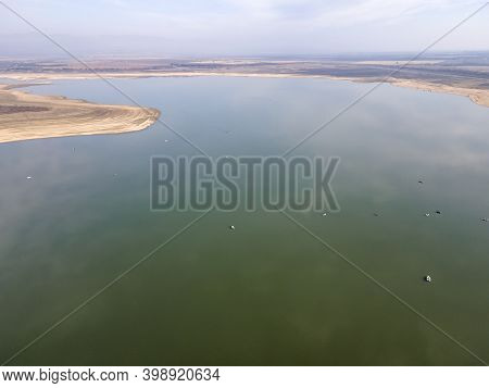 Aerial View Of Pyasachnik (sandstone) Reservoir, Sredna Gora Mountain, Plovdiv Region, Bulgaria