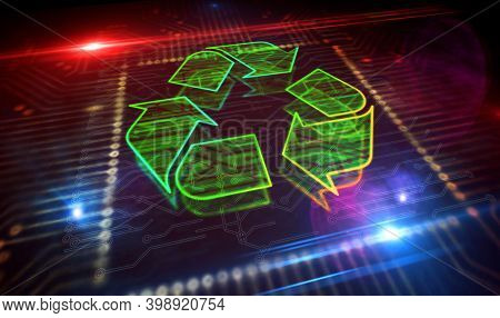 Recycling Electro-waste Symbol 3D Illustration