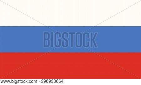 The Tricolor National Flag Of Russia Federation.