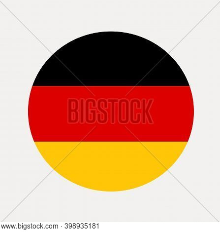 National Flag Of Germany In A Circle European Country Flag.