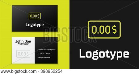 Logotype Line Zero Cost Icon Isolated On Black Background. Empty Bank Account. Logo Design Template 