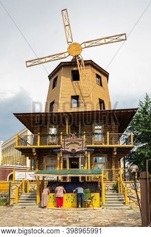 Kazan, Russia - July 16, 2018: View Of Tugan Avylym Restaurant Village. It Opened In The Year Of Cel