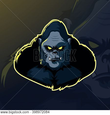Gorilla Game Player Mascot Sport Logo Design