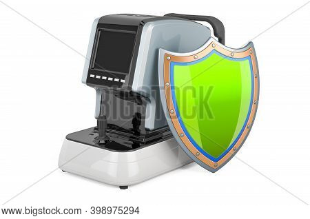 Auto Refractometer With Shield, 3d Rendering Isolated On White Background