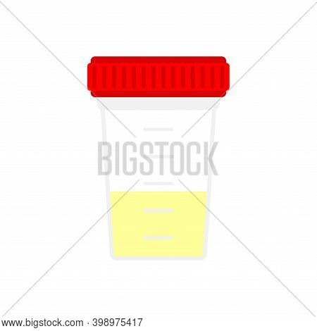 Analysis Of Urine. Plastic Jar For Analysis. Feces And Urine Collection Container