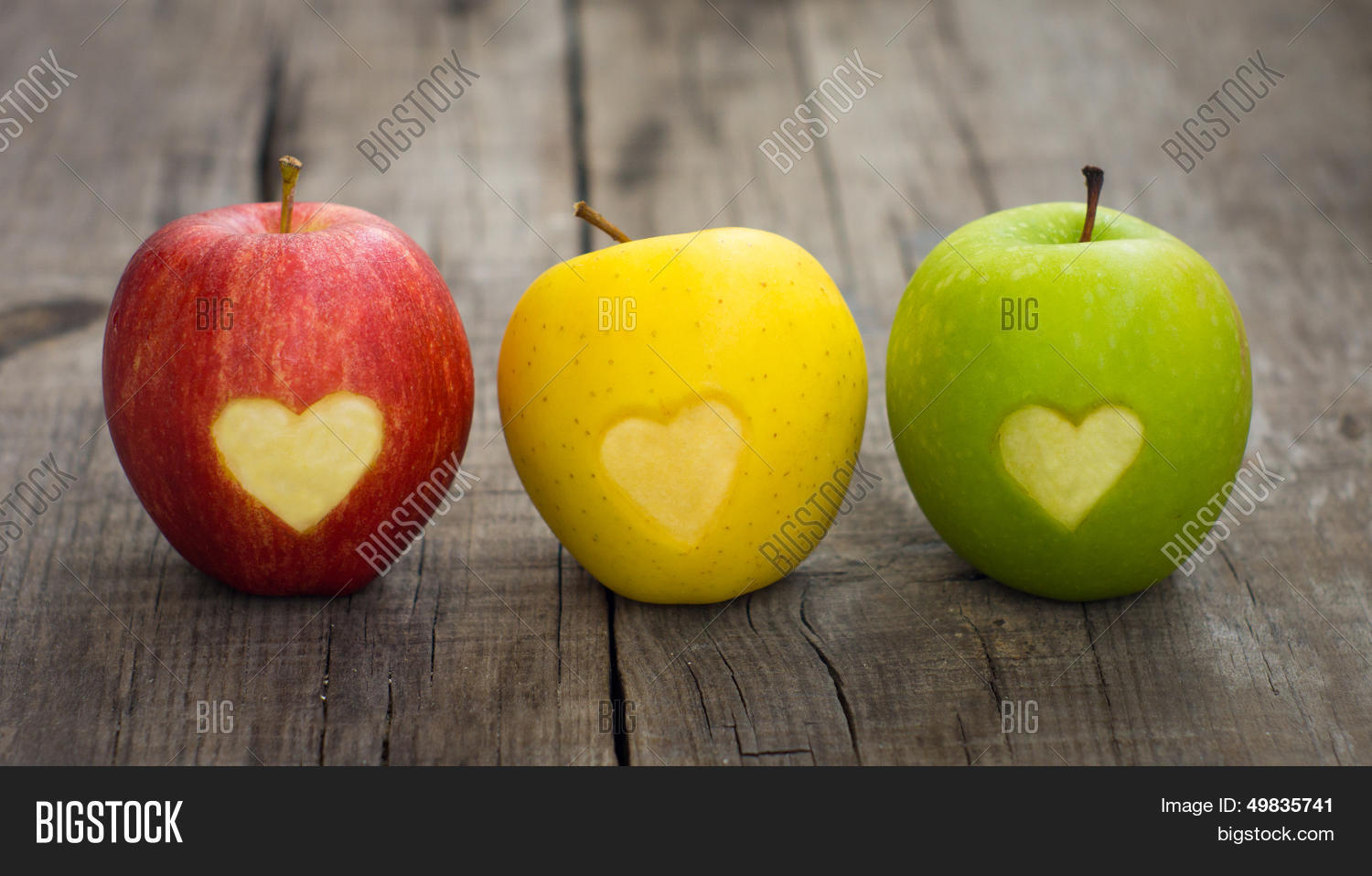 Apples Engraved Hearts Image & Photo (Free Trial) Bigstock