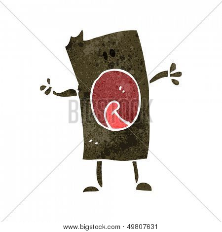 retro cartoon block head boy