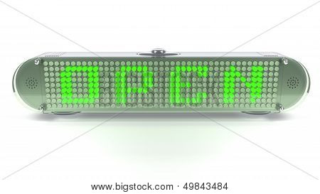 Open - Digital Pin Sign With Emitting Led Light