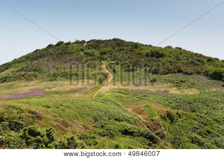 Path to Black Head headland St Austell Bay between Porthpean and Pentewan near St Austell Cornwall