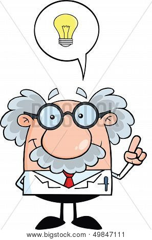 Smiling Scientist Or Professor With Good Idea