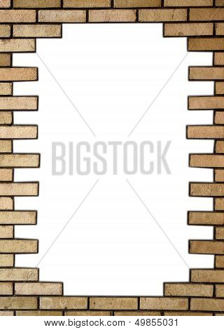 Brick wall in the frame