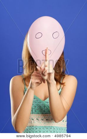 Rosa palloncino sorpreso Making Shhhhh