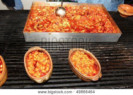 Food Is Served In Ceramic Pots