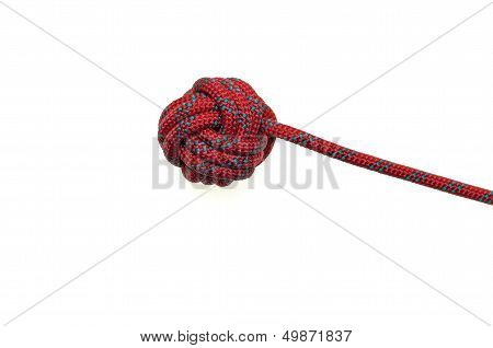 Monkeys Fist knot  on a white background