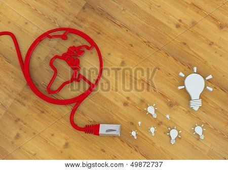 Idea Icon On Network To Home Office Desk