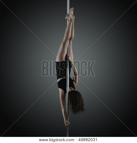 pole dancer, young woman dancing on pylon