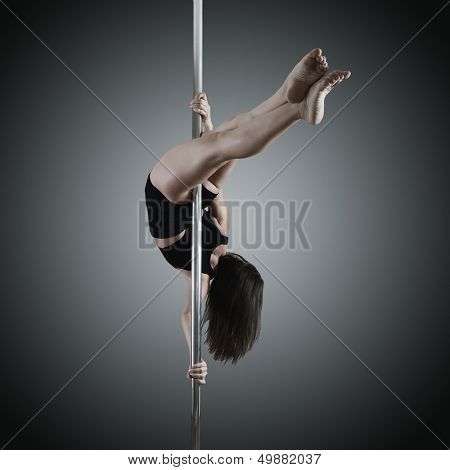 pole dancer, young woman dancing on pylon