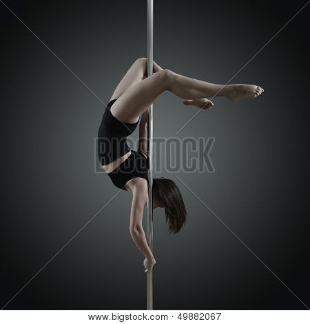 pole dancer, young woman dancing on pylon