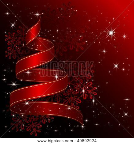 Ribbon on red background