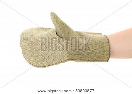 Working gauntlet on hand.