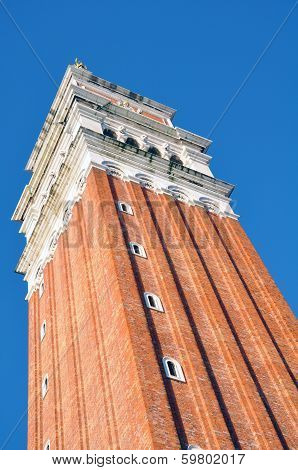 St Mark's Campanile bell tower. Campanile di San Marco Venice.