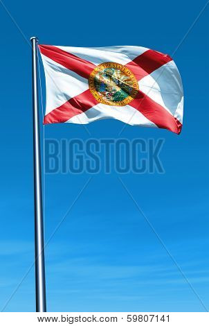 Florida (USA) flag waving on the wind