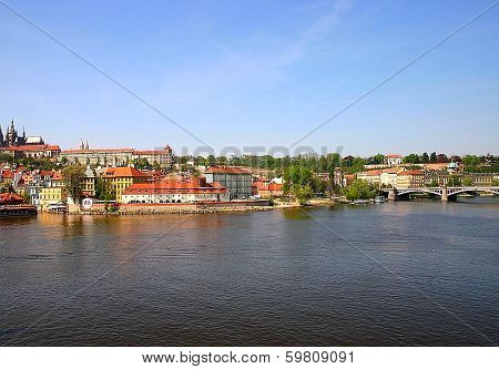 Prague view from the bridge