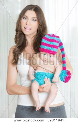 Cute baby with a beautiful mom