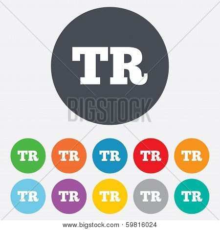 Turkish language sign icon. TR translation