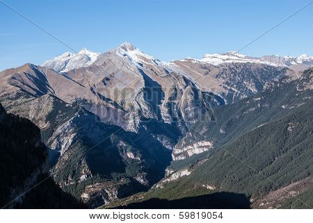 Monte Perdido In Ordesa National Park, Huesca. Spain.